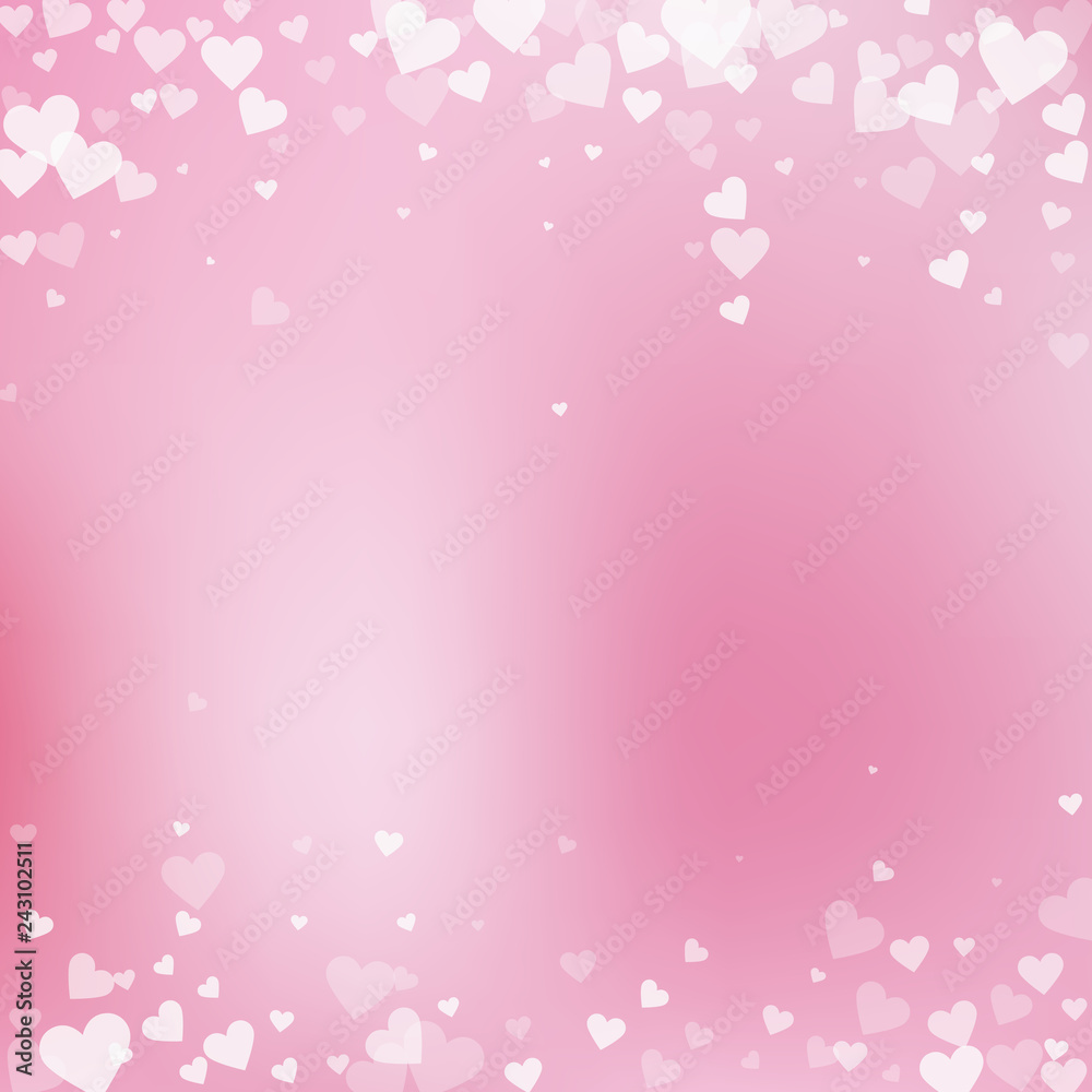 White heart love confettis. Valentine's day fallin White heart love confettis. Valentine's day fallin