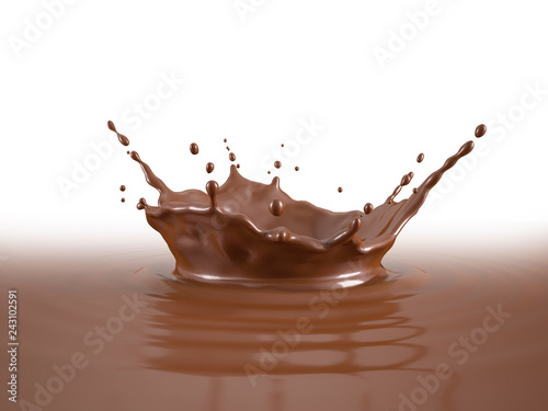 Liquid Chocolate crown splash pool with ripples.