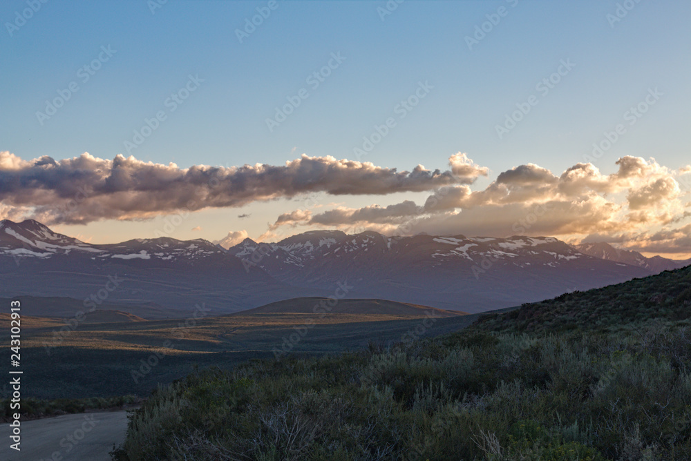 sunset in mountains