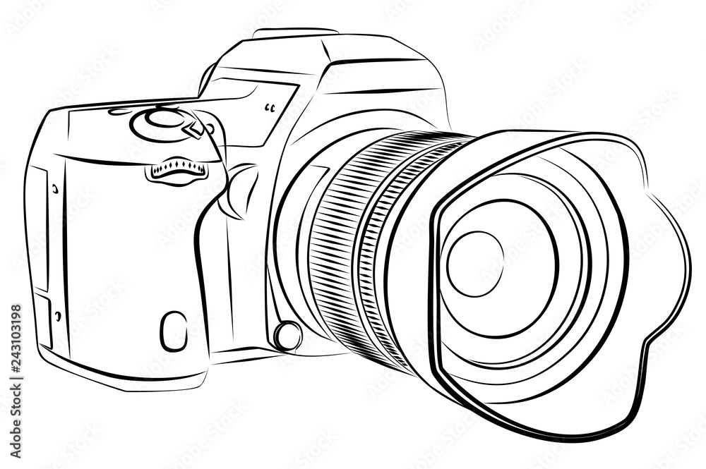 Vetor do Stock: Digital Camera Sketch. | Adobe Stock