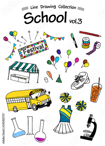 School 3 -Line Drawing Collection-color