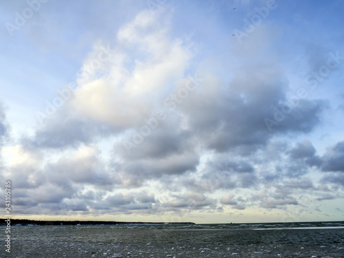 Beach in the Snow and ice