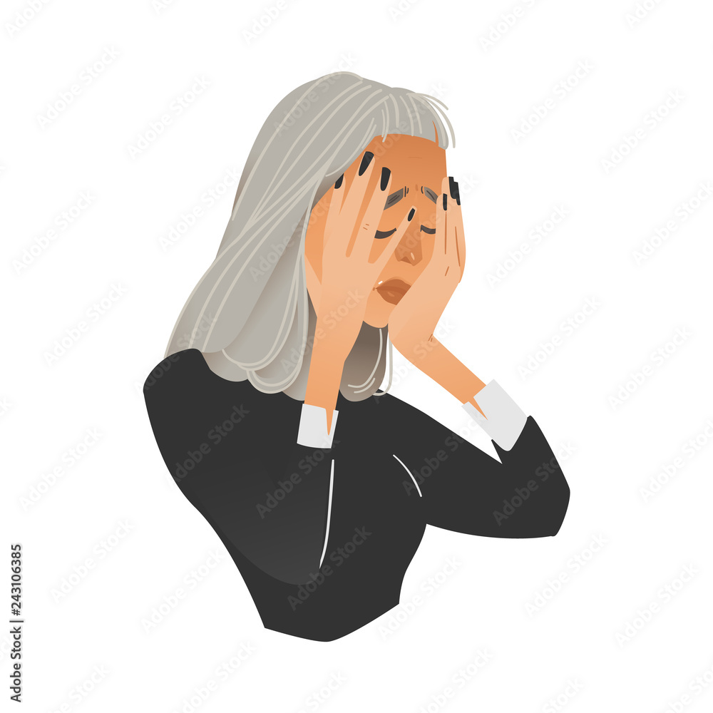 stressed woman clipart