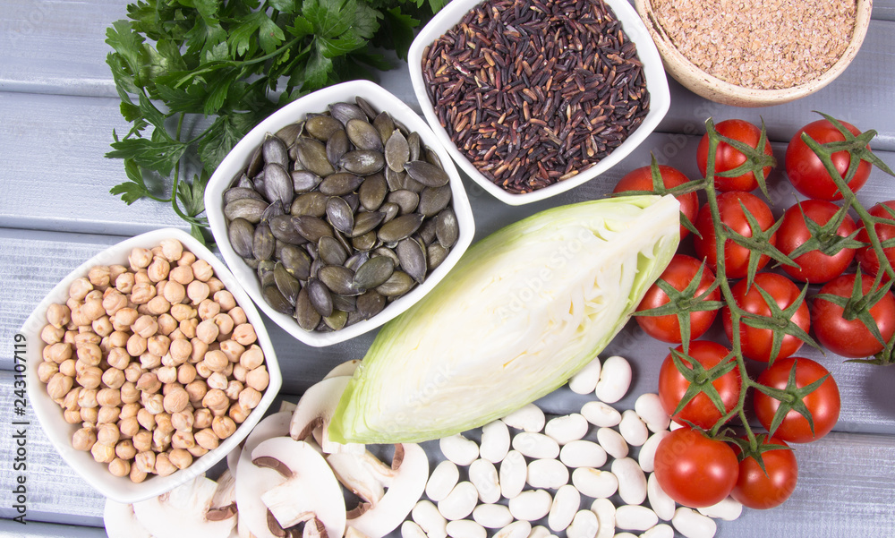 Food ingredients containing a large amount of zinc. Healthy diet. Food ingredients containing a large amount of zinc. Healthy diet.