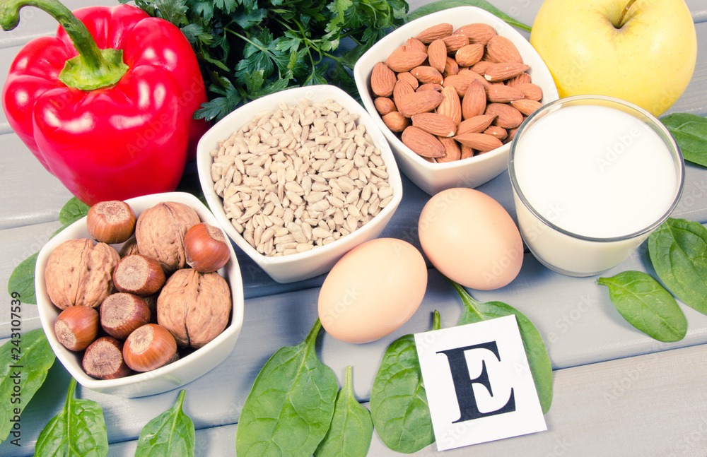 The ingredients of the dishes containing vitamin E. A healthy diet. The ingredients of the dishes containing vitamin E. A healthy diet.