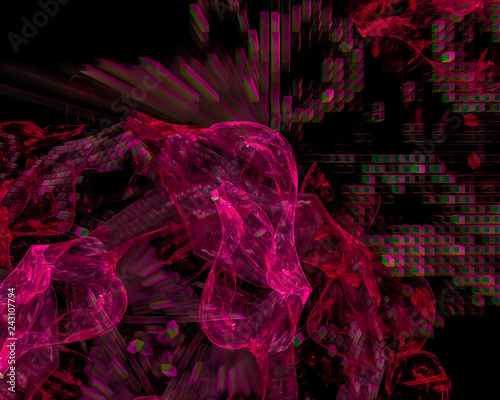 abstract digital fractal, fantasy party design