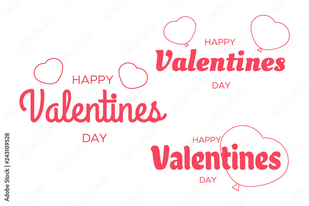 Vintage valentines day vector banners. Love greeting card and Retro valentine background. Happy Valentines Day lettering greeting card