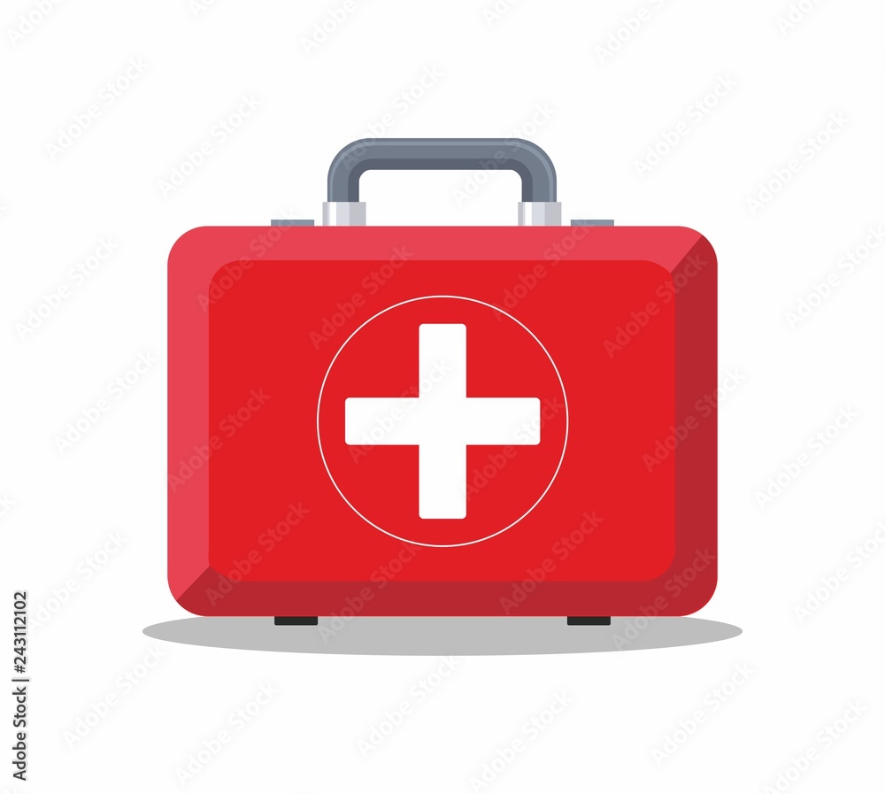 First Aid Box on white background. First Aid Box on white background.