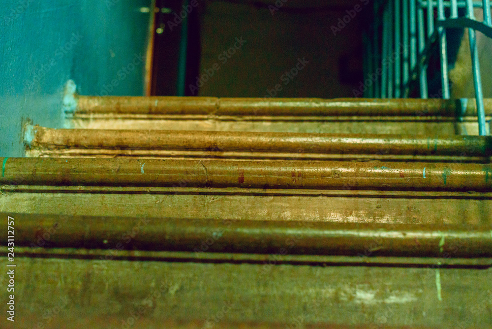 Stairs in the entrance of a residential building. Stairs in the entrance of a residential building.