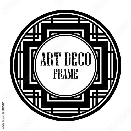 Art deco vintage badge logo frame in retro design vector illustration
