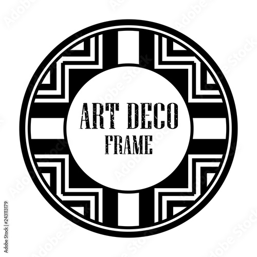 Art deco vintage badge logo frame in retro design vector illustration