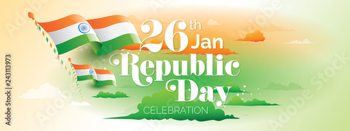 India Republic Day Celebration Banner Design Background Template