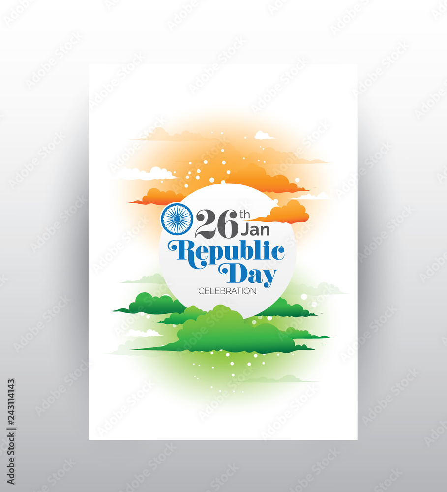 Plakat India Republic Day Celebration Greeting Card Layout Template Design