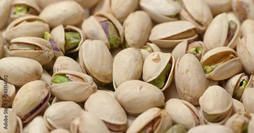 Baked pistachio in rotation Baked pistachio in rotation