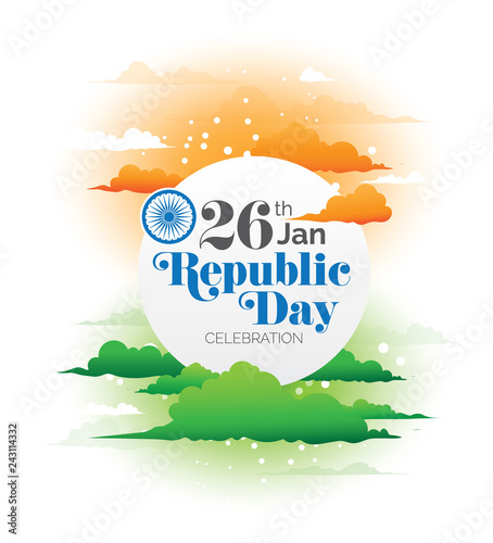26th January Indian Republic Day Celebration Background Template Vector Illustration