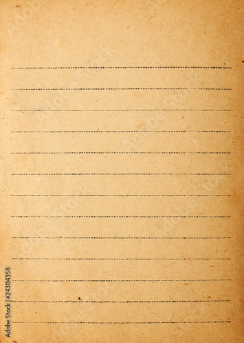 Vintage notebook page