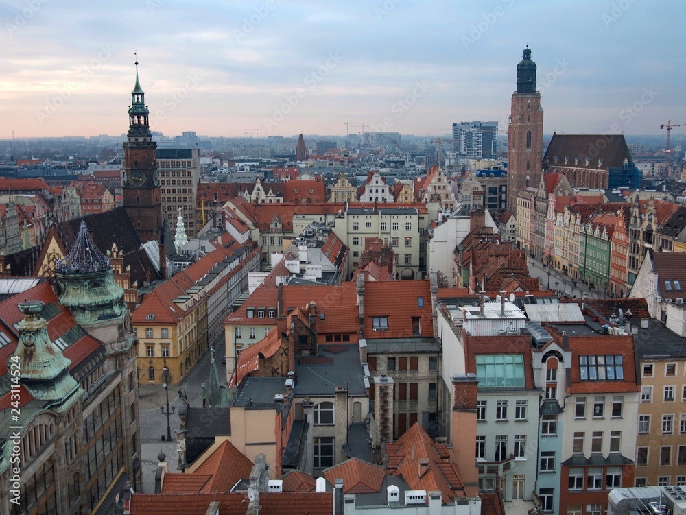 View from Above of Wroclaw Market Square, Poland