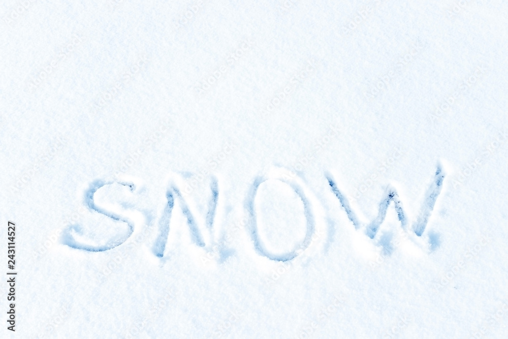 The background for the label. Blue Board under the snow The background for the label. Blue Board under the snow