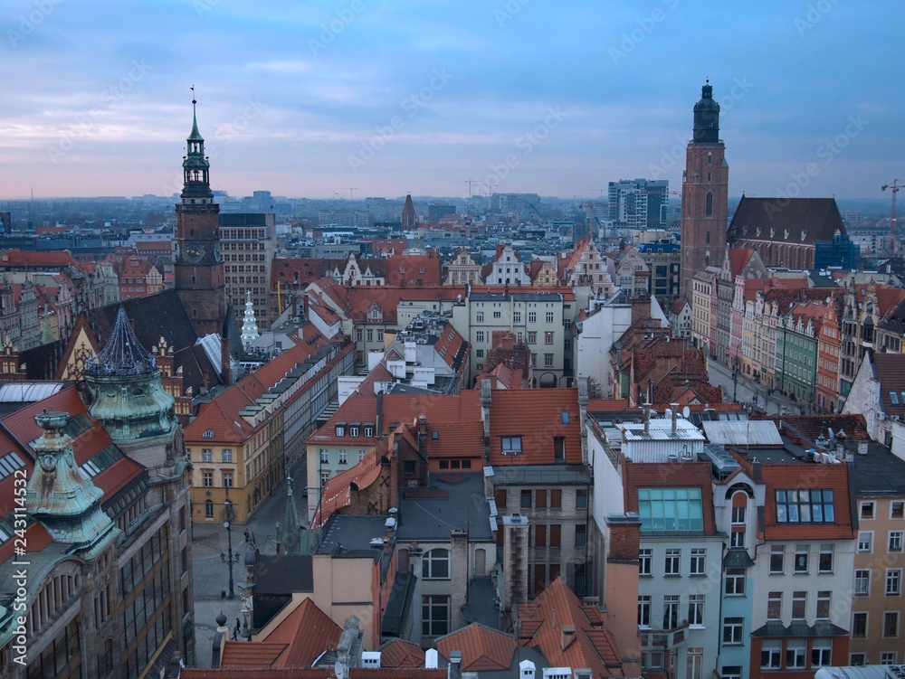 View from Above of Wroclaw Market Square, Poland