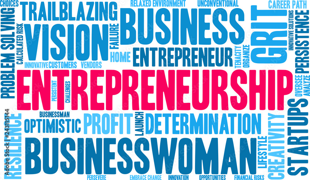 Entrepreneurship Word Cloud on a white background. Entrepreneurship Word Cloud on a white background.