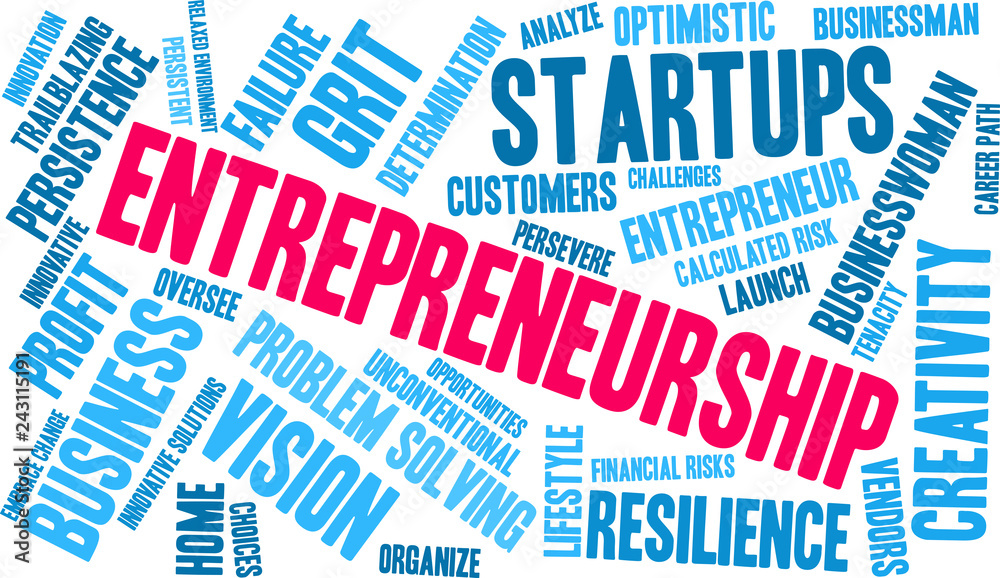 Entrepreneurship Word Cloud on a white background. Entrepreneurship Word Cloud on a white background.