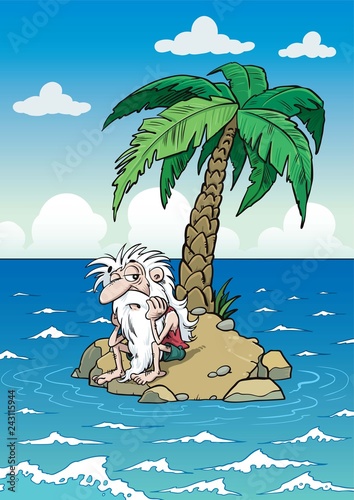 Castaway on island