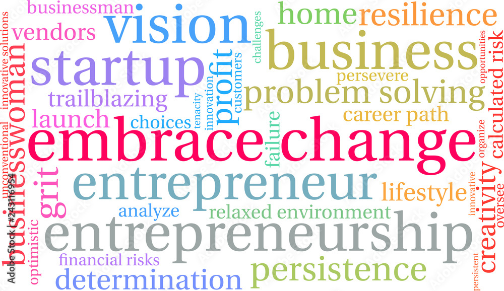 Embrace Change in Business Word Cloud on a white background. Embrace Change in Business Word Cloud on a white background.