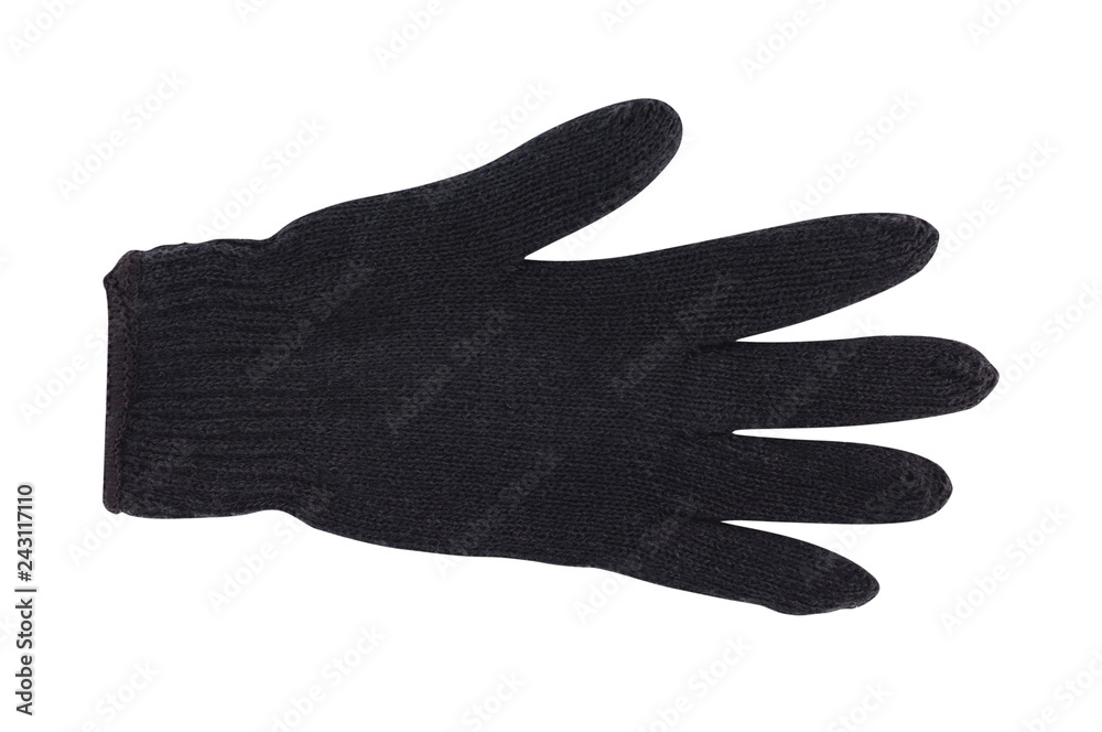 lack warm woolen glove isolated on white background. Top view. Clipping path - image lack warm woolen glove isolated on white background. Top view. Clipping path - image