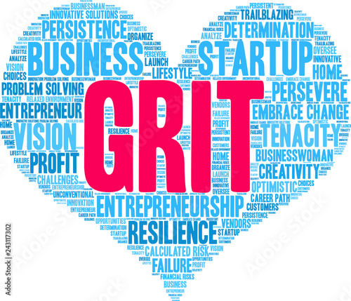 Grit in Business Word Cloud on a white background. 