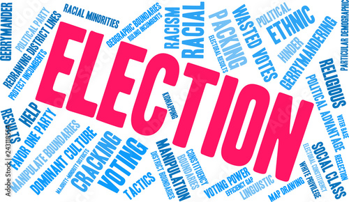 Election Word Cloud on a white background. 