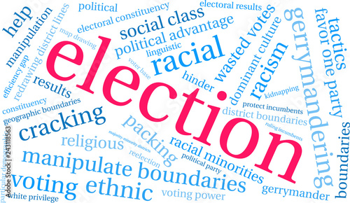Election Word Cloud on a white background. 