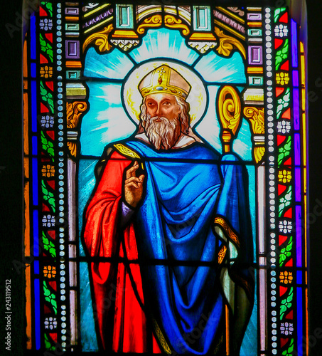 Saint Honoratus of Amiens - Stained Glass in Antibes Church