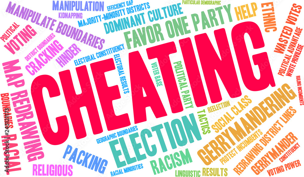 Cheating With Gerrymandering Word Cloud On A White Background Stock Vector Adobe Stock 8791