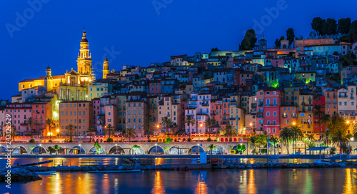 Old town architecture of Menton on French Riviera