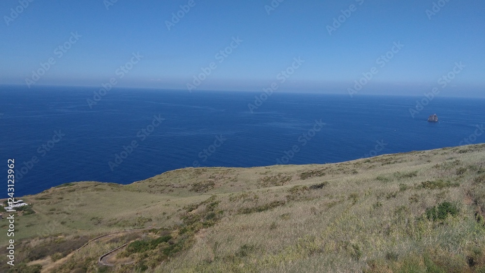 Large and long view on the Stromboli Island