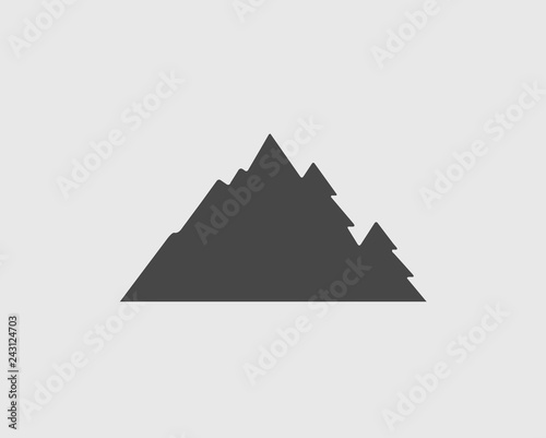 Mountain Icon on gray Background 