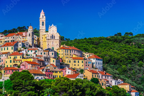 View of Cervo in the province of Imperia, Liguria, Italy