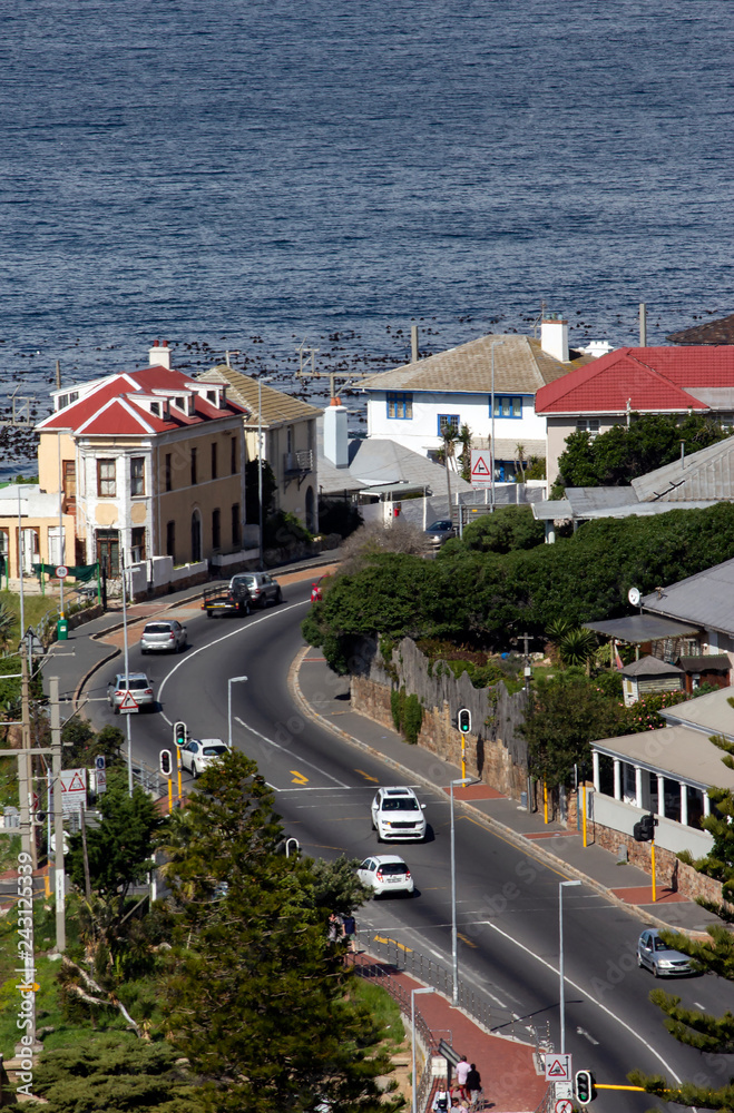 Kalk Bay coastal road in Cape Town, South Africa