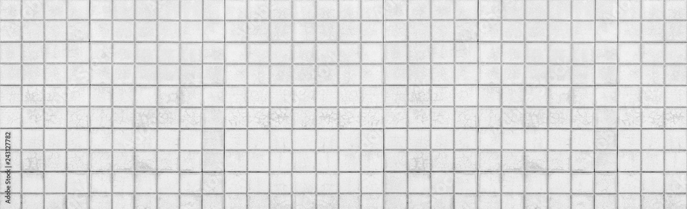 Fototapeta premium Panorama of white brick wall background seamless