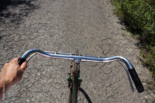 Point of View: Riding an old bicycle photo