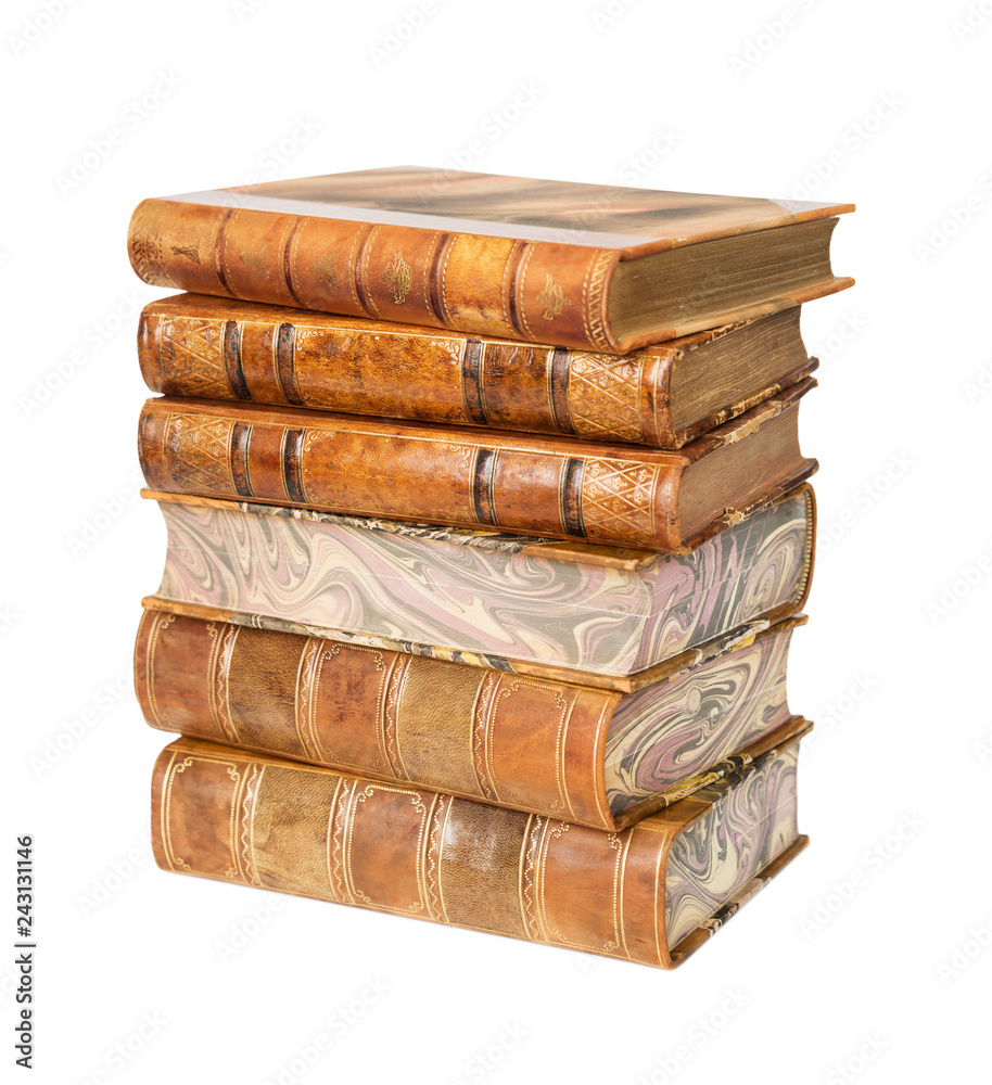 Аntique books on white background Аntique books on white background