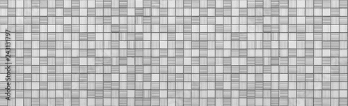 Panorama of white brick wall pattern and background