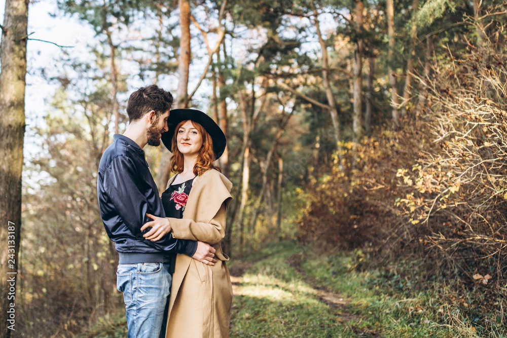 Happy young romantic couple spend time together outdoor. Happy young romantic couple spend time together outdoor.