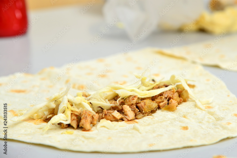 Cooking Turkish shawarma at home. Cooking Turkish shawarma at home.