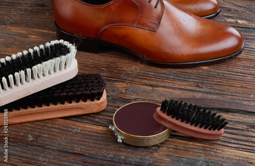 Shoe care products and leather shoes