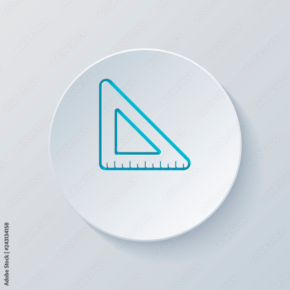 simple triangle, ruler. Cut circle with gray and blue layers. Pa simple triangle, ruler. Cut circle with gray and blue layers. Pa
