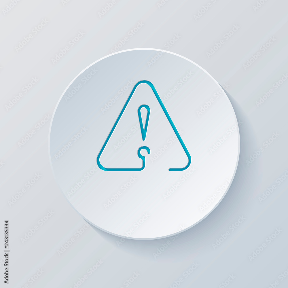 exclamation mark in warning triangle. linear symbol with thin ou exclamation mark in warning triangle. linear symbol with thin ou