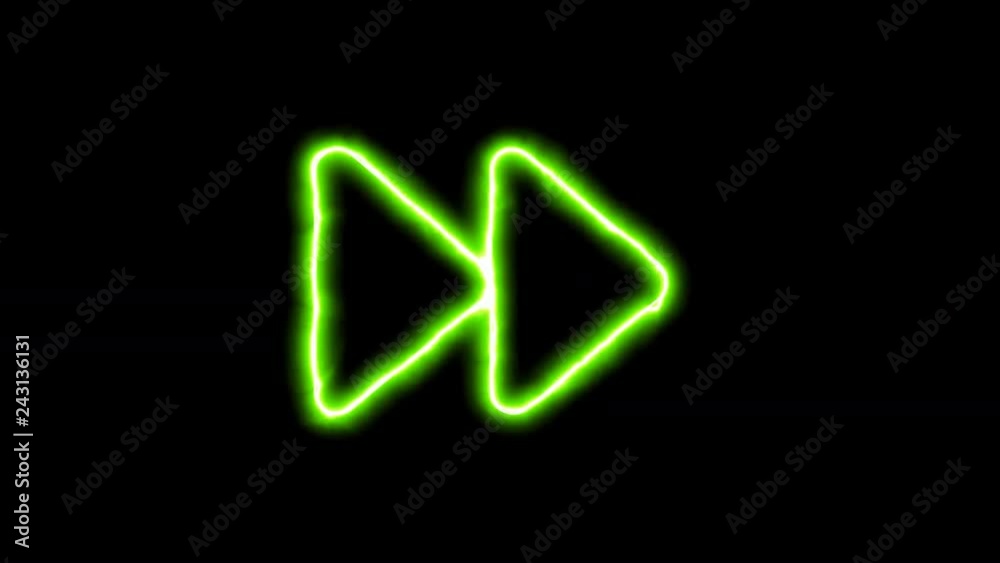 The appearance of the green neon symbol forward. Flicker, In - Out. Alpha channel Premultiplied - Matted with color black The appearance of the green neon symbol forward. Flicker, In - Out. Alpha channel Premultiplied - Matted with color black