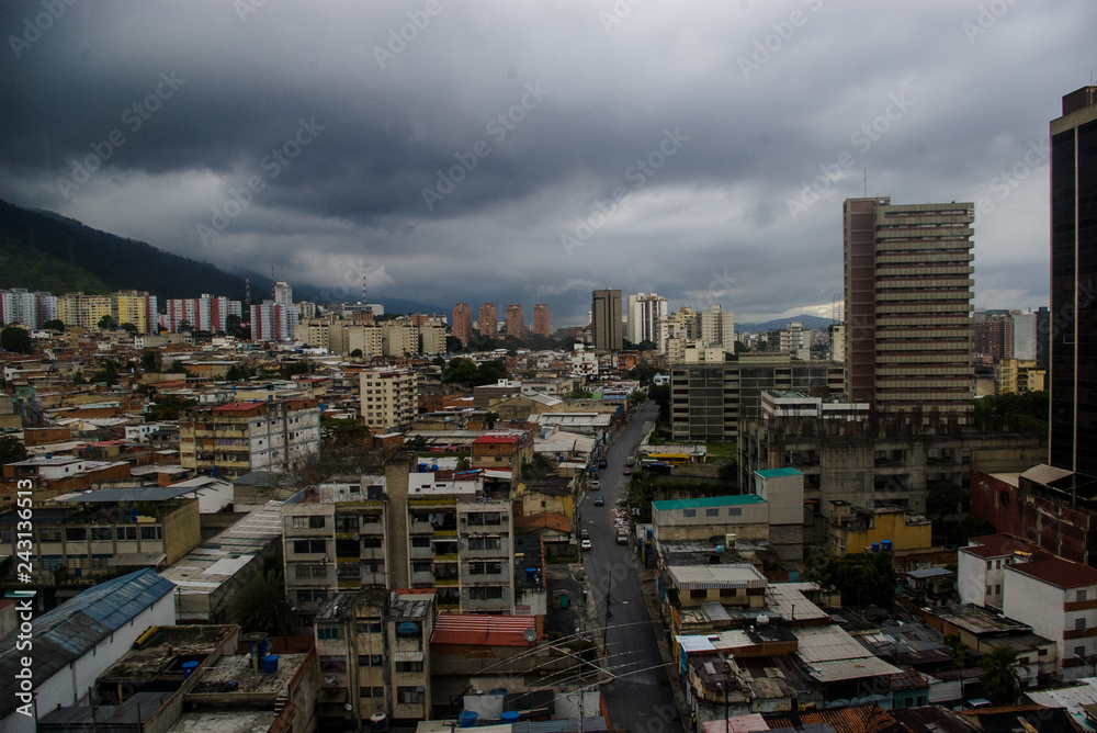 Naklejka premium Vista desde un edificio de muchas calles y avenidas