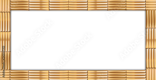 Rectangle brown bamboo poles wooden border frame